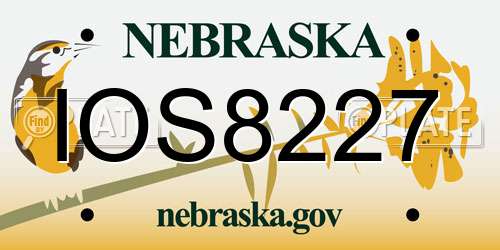 IOS8227 Nebraska License Plate