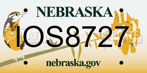 IOS8727 Nebraska License Plate