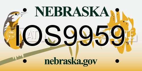 IOS9959 Nebraska License Plate