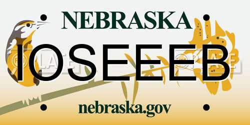 IOSEEEB Nebraska License Plate