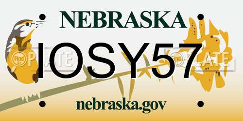 IOSY57 Nebraska License Plate
