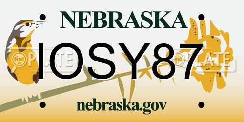 IOSY87 Nebraska License Plate