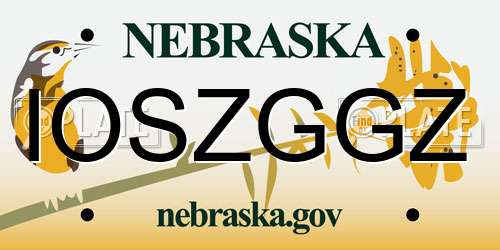 IOSZGGZ Nebraska License Plate