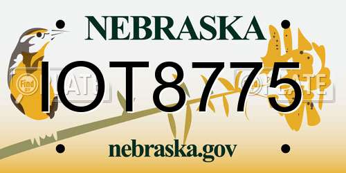 IOT8775 Nebraska License Plate