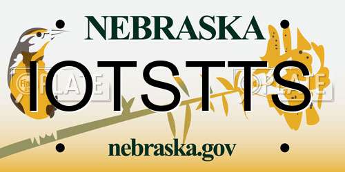 IOTSTTS Nebraska License Plate