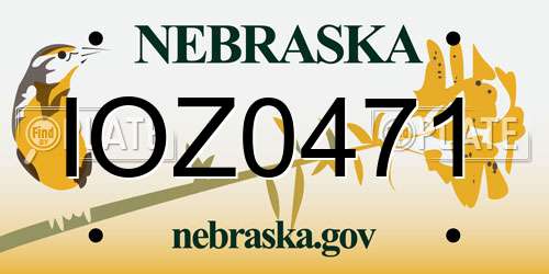 IOZ0471 Nebraska License Plate