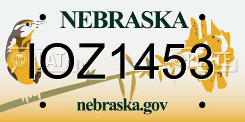 IOZ1453 Nebraska License Plate