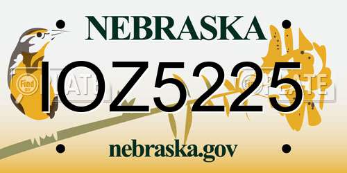 IOZ5225 Nebraska License Plate