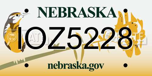 IOZ5228 Nebraska License Plate
