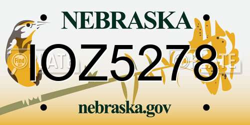 IOZ5278 Nebraska License Plate