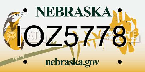 IOZ5778 Nebraska License Plate