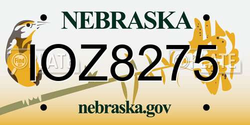 IOZ8275 Nebraska License Plate
