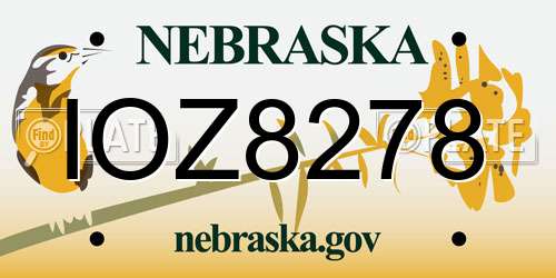 IOZ8278 Nebraska License Plate