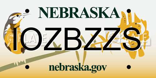 IOZBZZS Nebraska License Plate