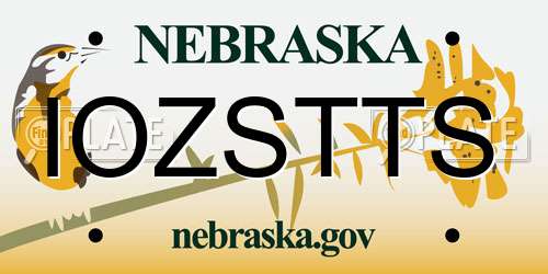 IOZSTTS Nebraska License Plate