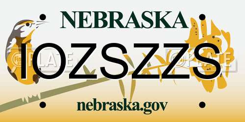 IOZSZZS Nebraska License Plate