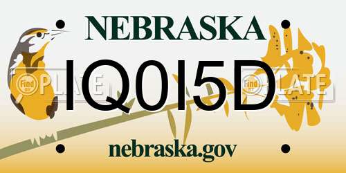 IQ0I5D Nebraska License Plate
