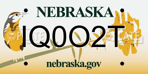 IQ0O2T Nebraska License Plate
