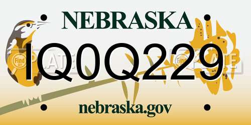 IQ0Q229 Nebraska License Plate