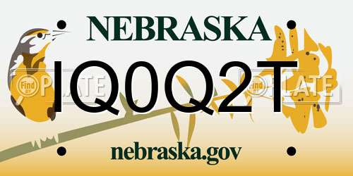 IQ0Q2T Nebraska License Plate