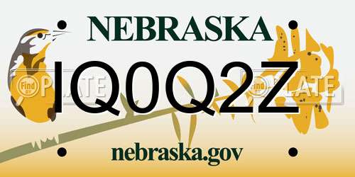 IQ0Q2Z Nebraska License Plate