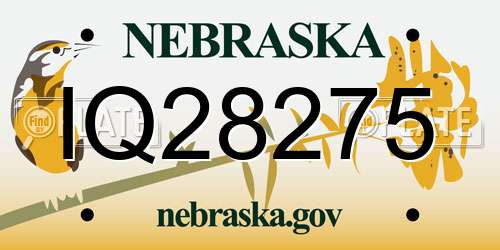 IQ28275 Nebraska License Plate