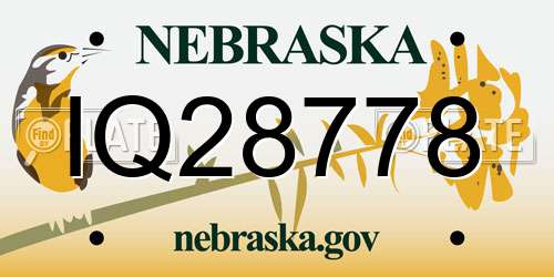 IQ28778 Nebraska License Plate