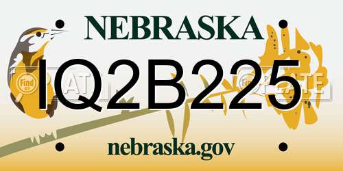 IQ2B225 Nebraska License Plate