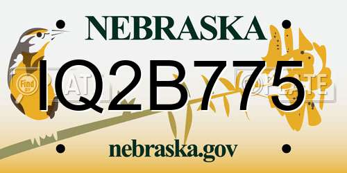 IQ2B775 Nebraska License Plate
