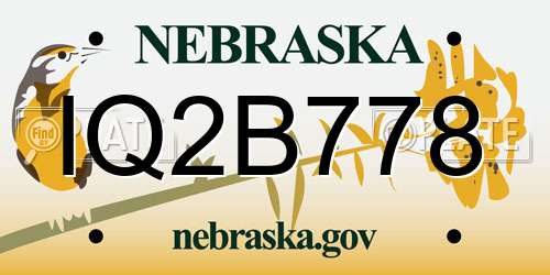 IQ2B778 Nebraska License Plate