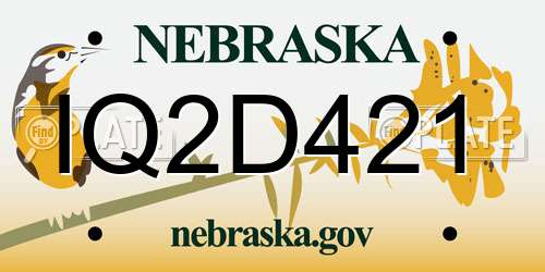 IQ2D421 Nebraska License Plate