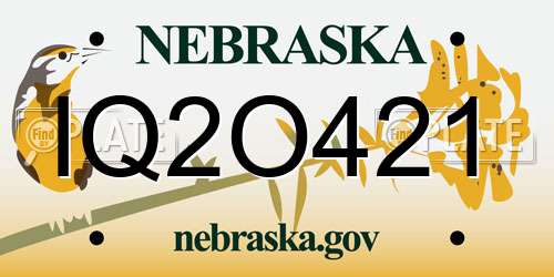 IQ2O421 Nebraska License Plate