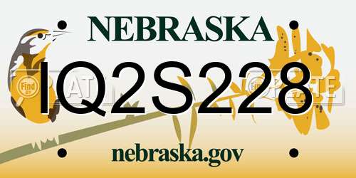 IQ2S228 Nebraska License Plate