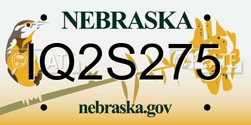 IQ2S275 Nebraska License Plate