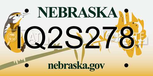 IQ2S278 Nebraska License Plate