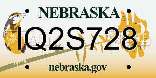 IQ2S728 Nebraska License Plate