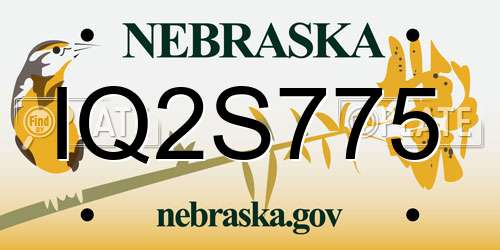 IQ2S775 Nebraska License Plate