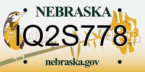 IQ2S778 Nebraska License Plate