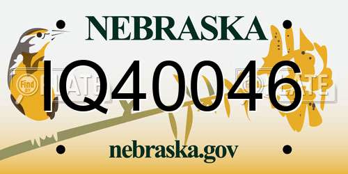 IQ40046 Nebraska License Plate