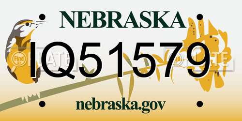 IQ51579 Nebraska License Plate
