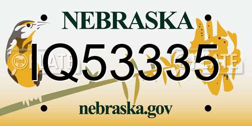 IQ53335 Nebraska License Plate