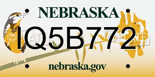 IQ5B772 Nebraska License Plate