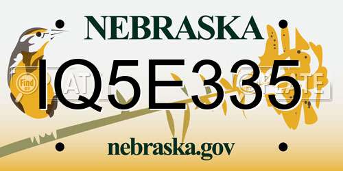 IQ5E335 Nebraska License Plate