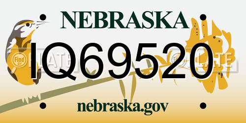 IQ69520 Nebraska License Plate