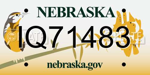 IQ71483 Nebraska License Plate