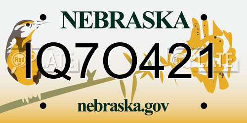 IQ7O421 Nebraska License Plate