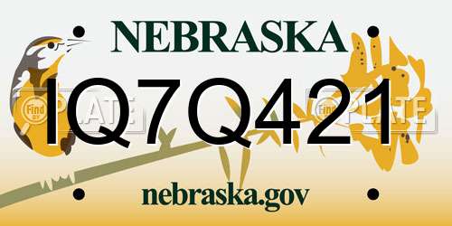 IQ7Q421 Nebraska License Plate