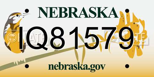 IQ81579 Nebraska License Plate