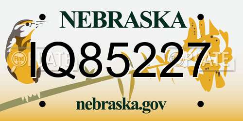 IQ85227 Nebraska License Plate