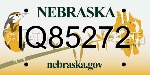 IQ85272 Nebraska License Plate